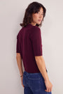 Caley Knitted Top - Aubergine