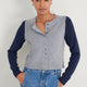 Callie Merino Cardigan - Grey Marl/Midnight