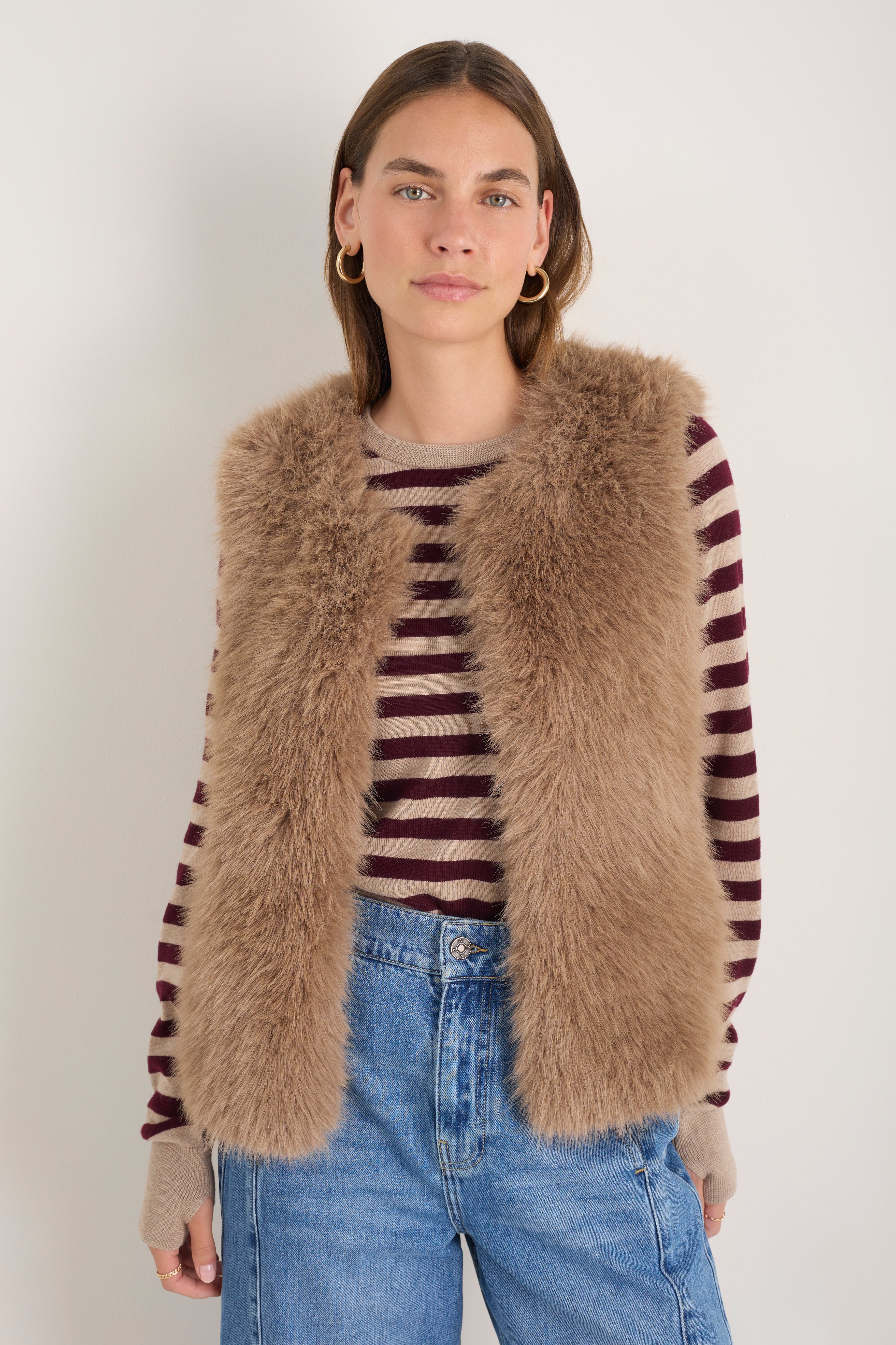 Cameron Faux Fur Gilet - Mink