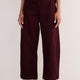Camille Tie Horseshoe Trouser - Aubergine