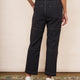 Cara Cotton Top Stitch Trouser - Washed Black