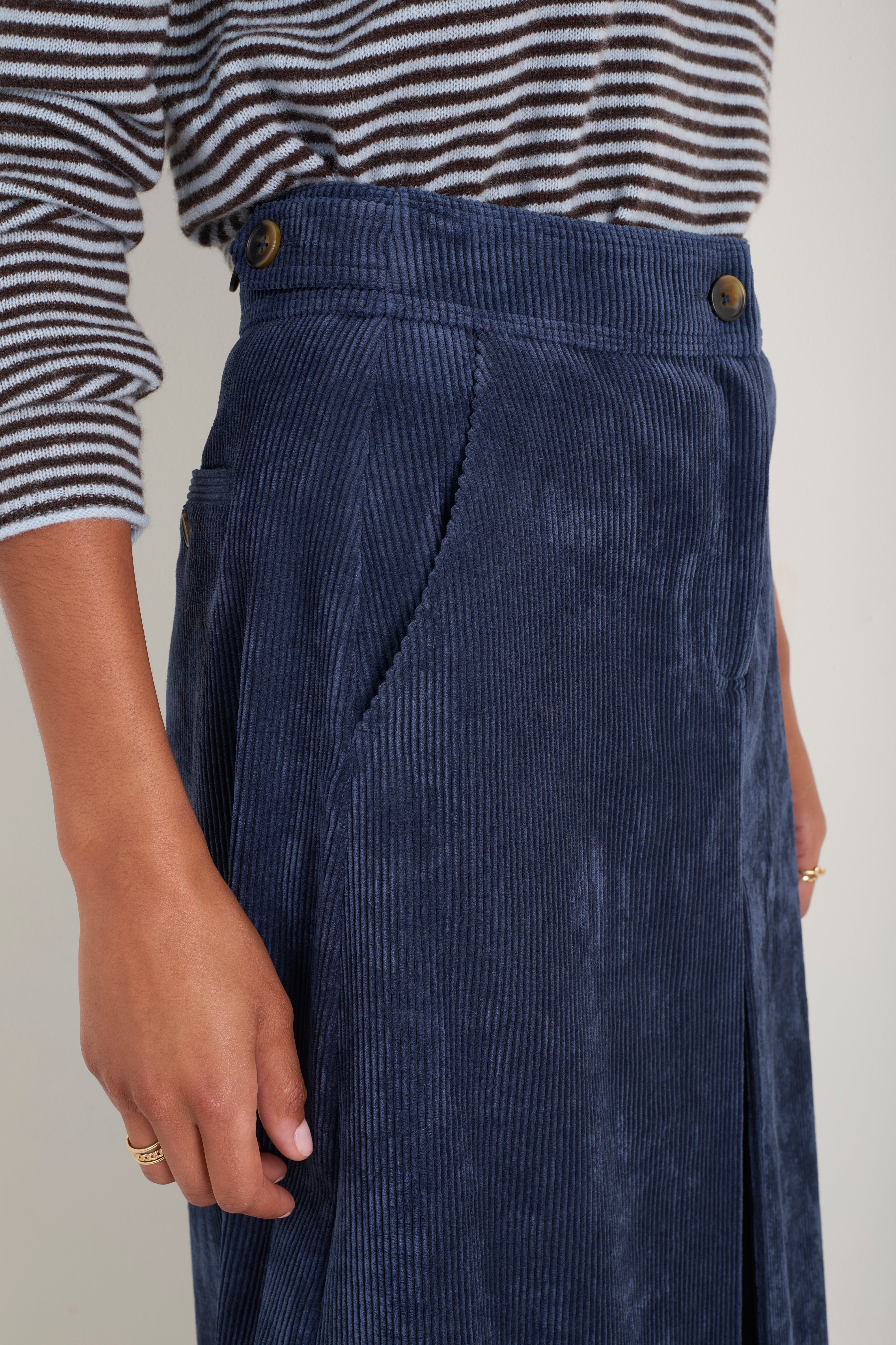Carina Cord Skirt - Midnight