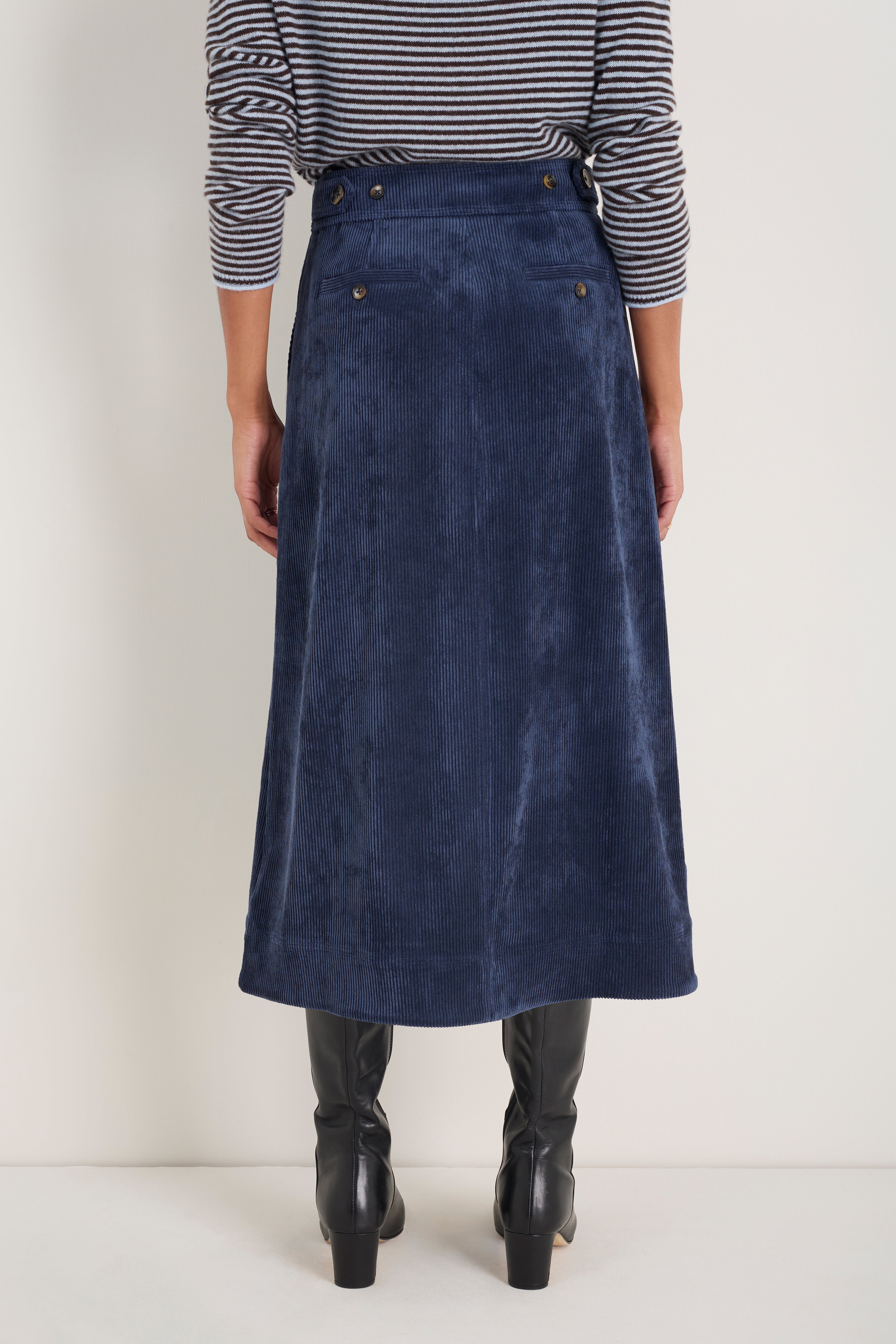 Carina Cord Skirt - Midnight