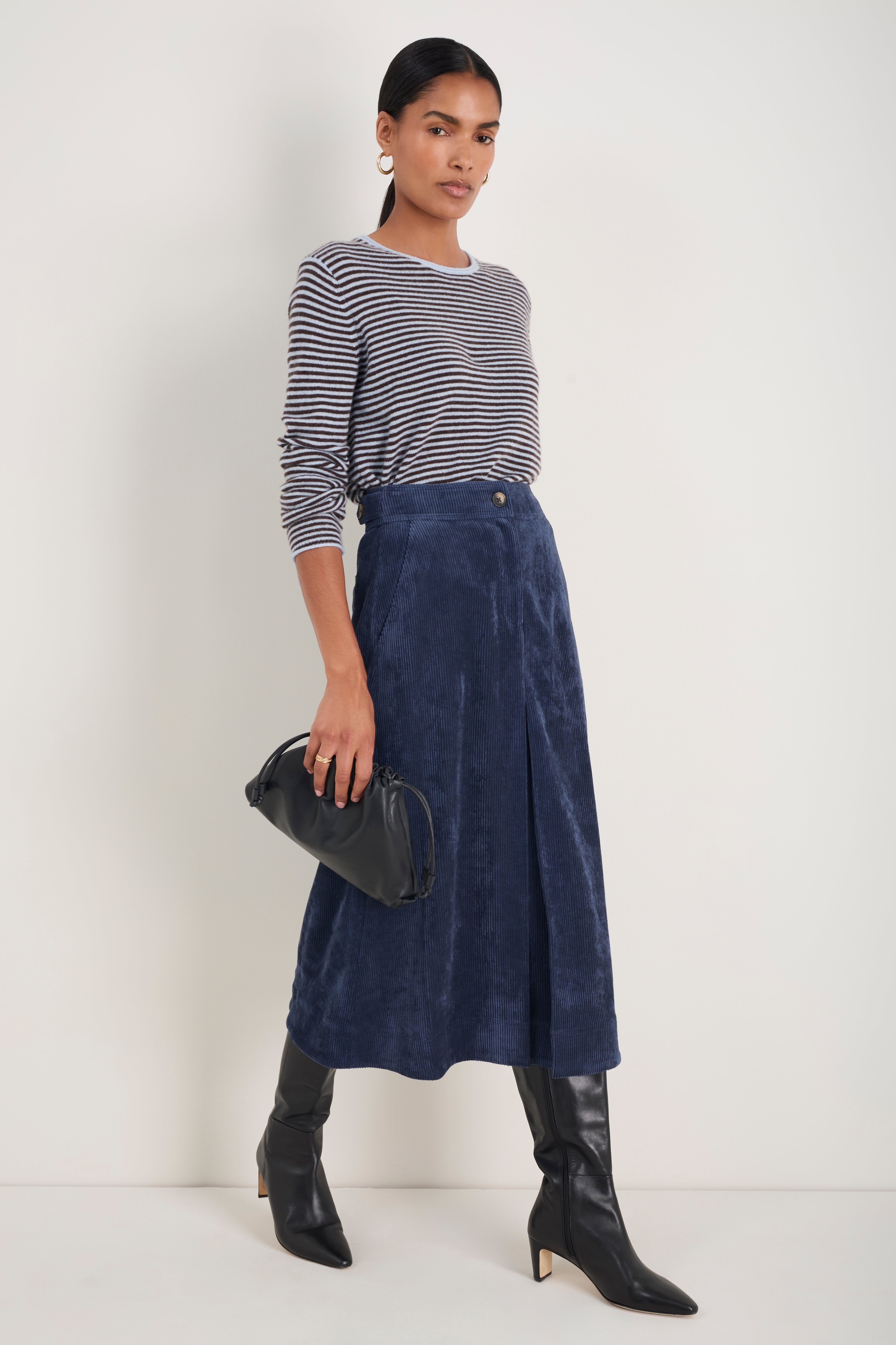 Carina Cord Skirt - Midnight