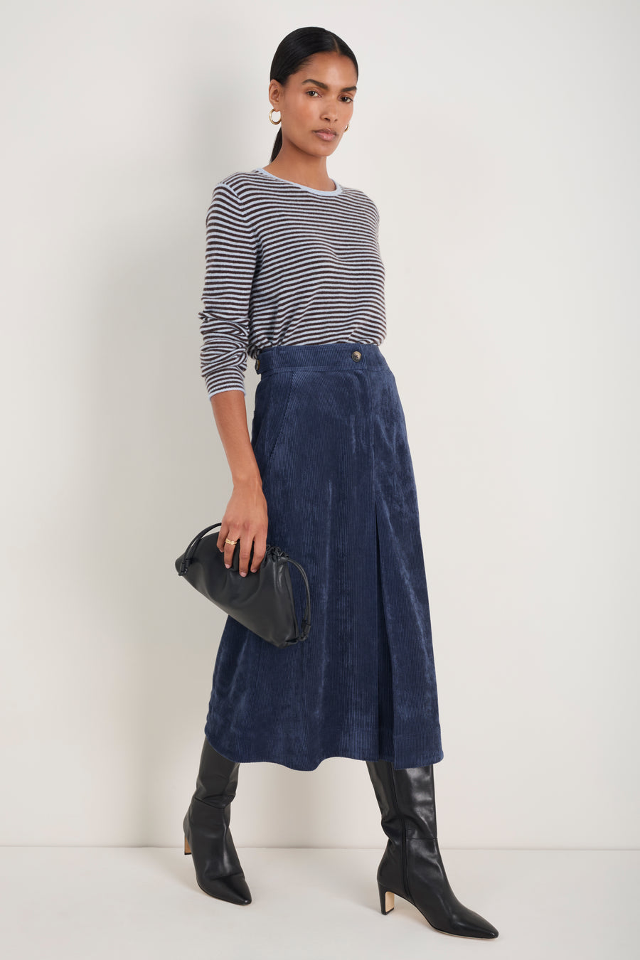 Carina Cord Skirt - Midnight