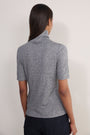 Carly Wool Blend Short Sleeve Top - Charcoal Grey