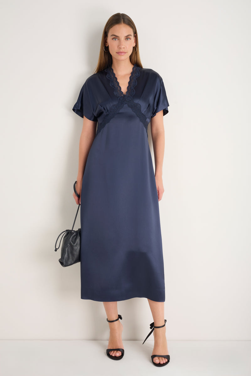 Casey Lace Trim Dress - Midnight