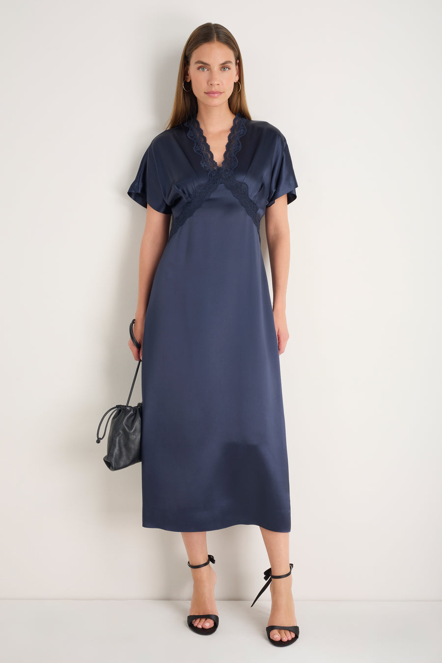 Casey Lace Trim Dress - Midnight