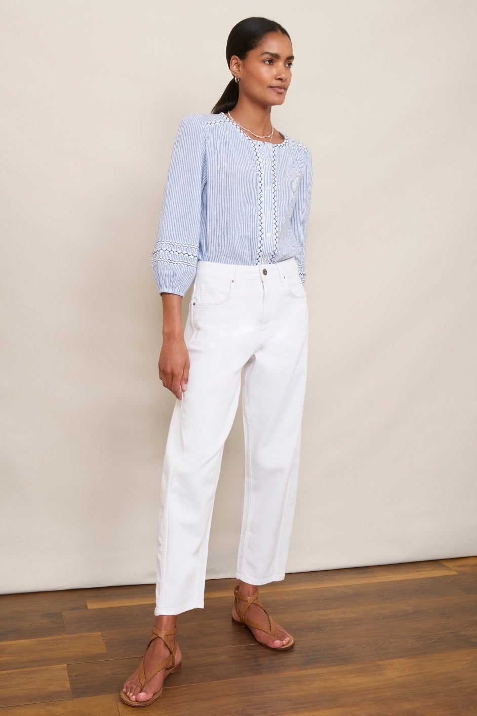 Cassia Barrel Jean - White