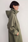 Cassie Funnel Neck Rain Coat - Khaki