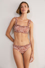 Cassis Bikini Top - Sand Mono Floral