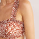 Cassis Bikini Top - Sand Mono Floral