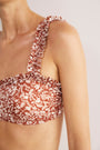 Cassis Bikini Top - Sand Mono Floral