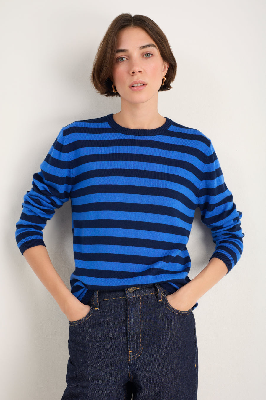 Cath x WYSE Brigitte Jumper - Midnight/Blue Stripe