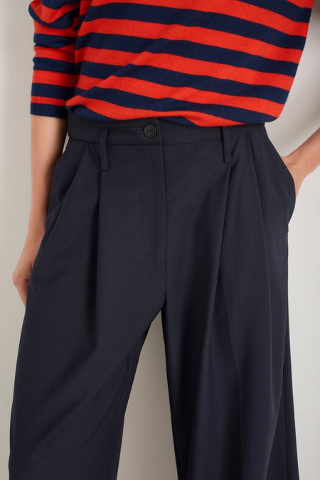 Cath x WYSE Audrey Crop Pleat Trouser - Midnight