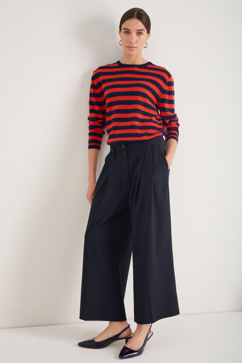 Cath x WYSE Audrey Crop Pleat Trouser - Midnight