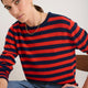 Cath x WYSE Brigitte Jumper - Tomato Red/Midnight Stripe