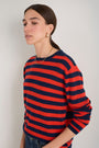 Cath x WYSE Brigitte Jumper - Tomato Red/Midnight Stripe