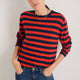 Cath x WYSE Brigitte Jumper - Tomato Red/Midnight Stripe