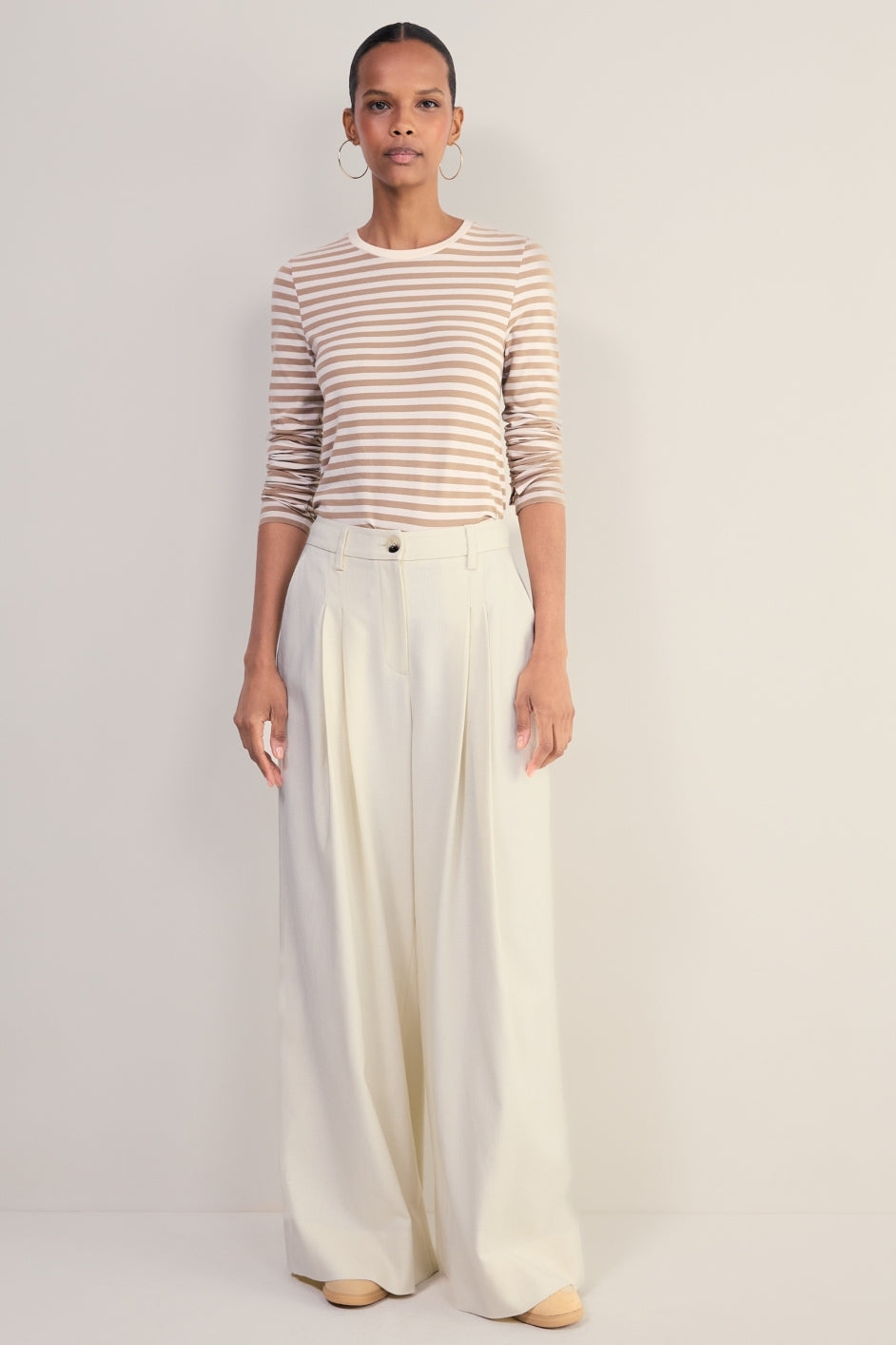 Cath x WYSE Audrey Pleat Front Trouser - Cream
