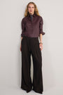 Cath x WYSE Audrey Wool Blend Trouser - Chocolate