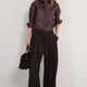 Cath x WYSE Audrey Wool Blend Trouser - Chocolate
