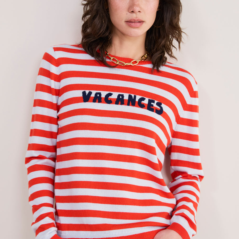Cath x WYSE Brigitte Jumper - Blue/Red Stripe