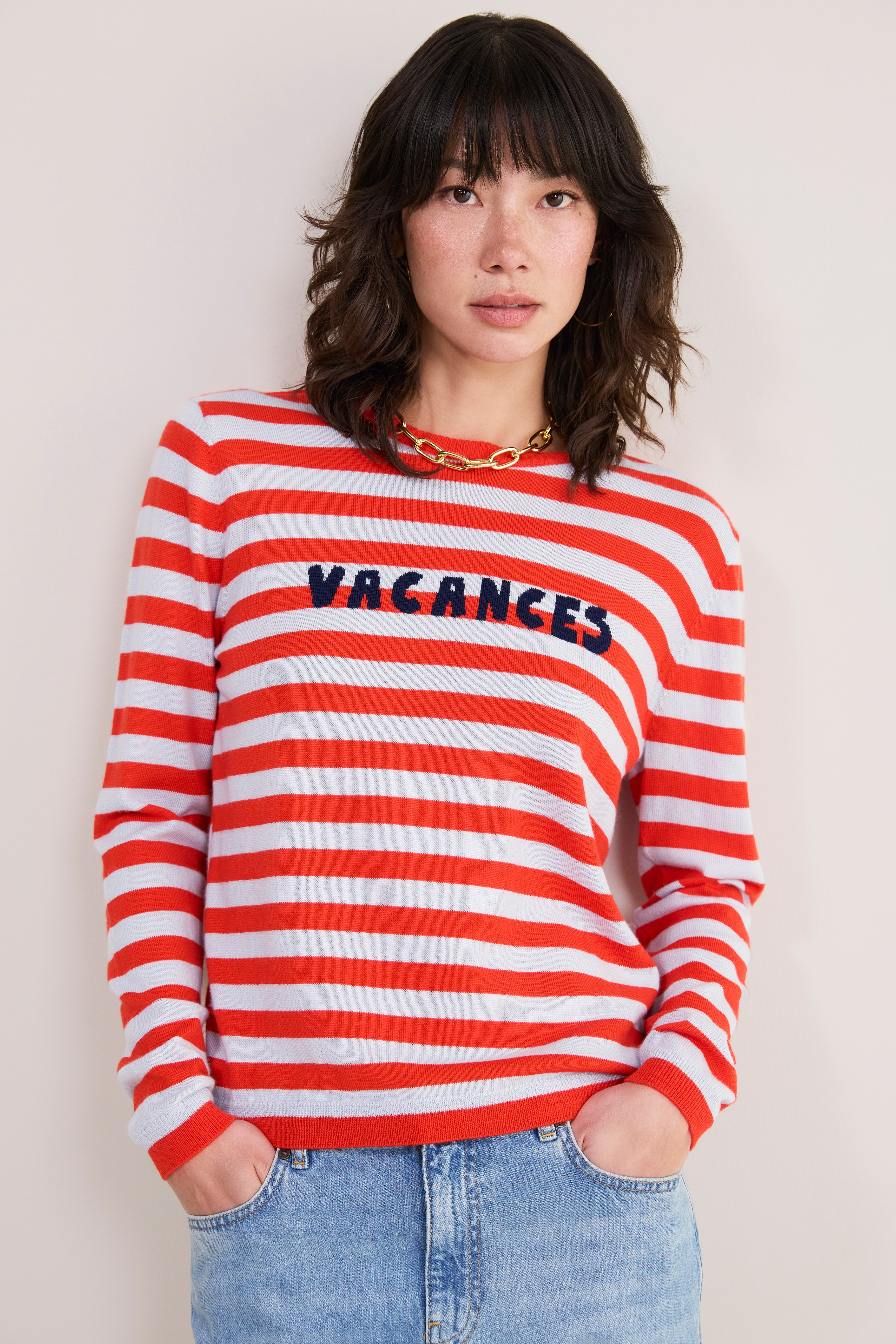Cath x WYSE Brigitte Jumper - Blue/Red Stripe