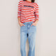 Cath x WYSE Brigitte Jumper - Blue/Red Stripe
