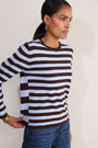 Cath x WYSE Brigitte Jumper - Chocolate/Sky Blue