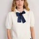 Cath x WYSE Gabrielle Tie Knit Top - Ivory