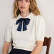 Cath x WYSE Gabrielle Tie Knit Top - Ivory