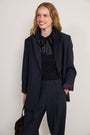Cath x WYSE Gabrielle Tie Knit Top - Midnight