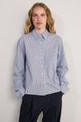 Cath x WYSE Martha Tie Shirt - Cocoa/Blue Stripe