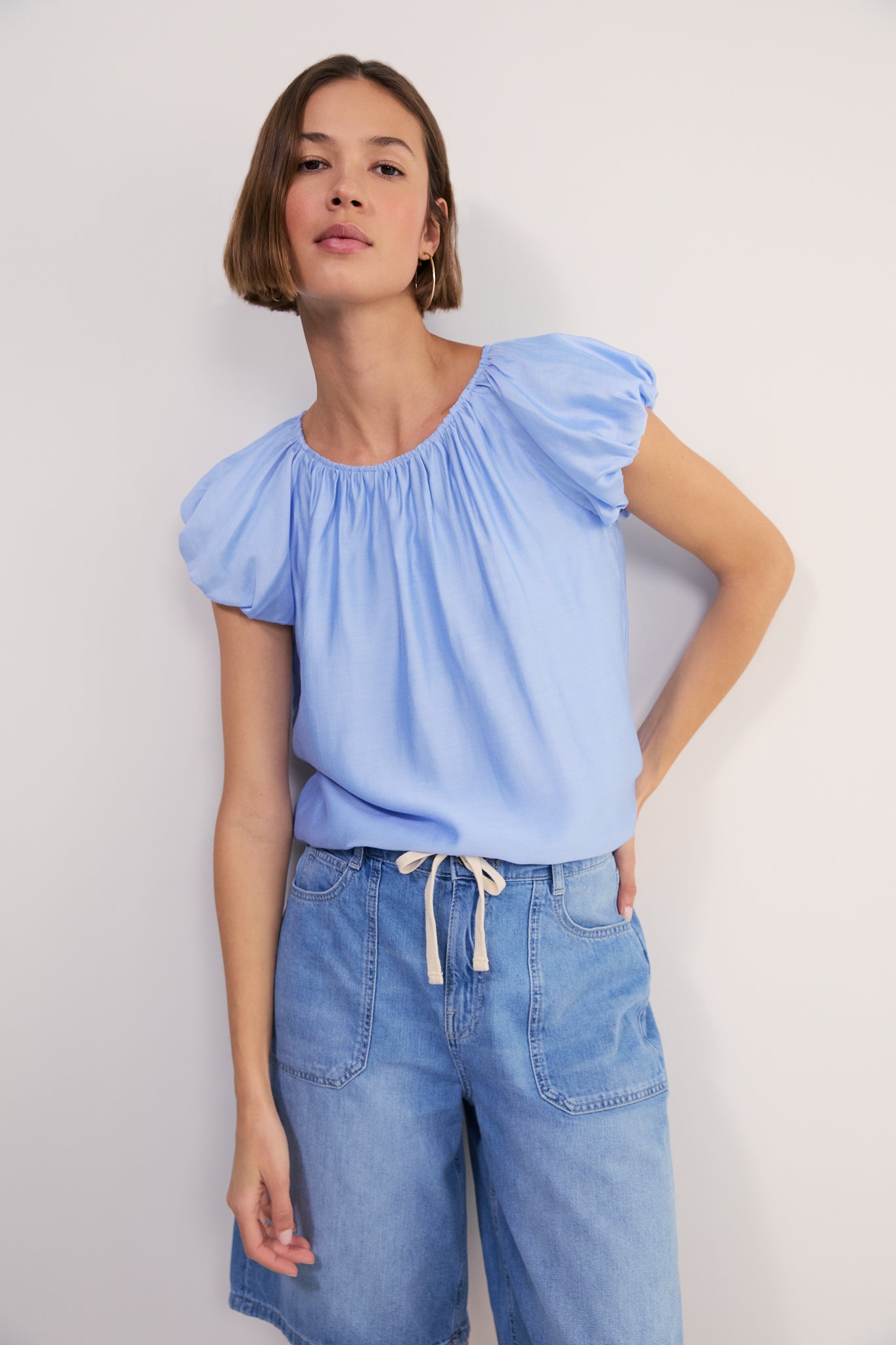 Cath x WYSE Mistral Top - Chambray Blue