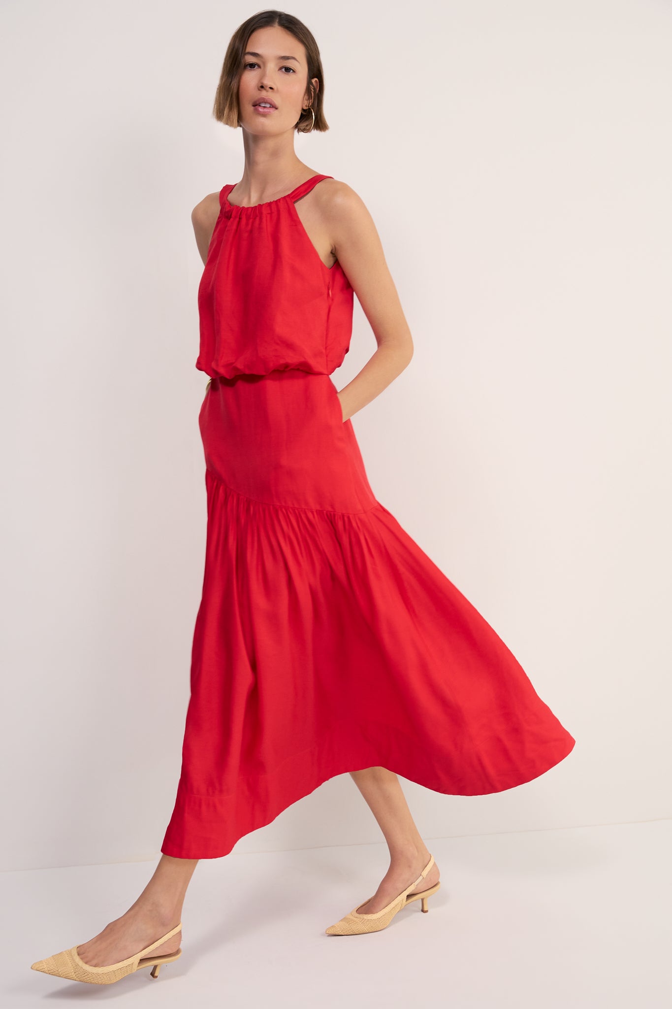 Cath x WYSE Riviera Dress - Red Pop
