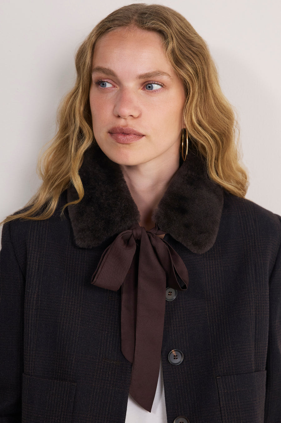 Cath x WYSE Shearling Collar - Chocolate