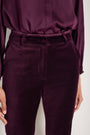 Cath x WYSE Taylor Cotton Velvet Bootcut Trouser - Deep Fig