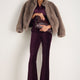 Cath x WYSE Taylor Cotton Velvet Bootcut Trouser - Deep Fig