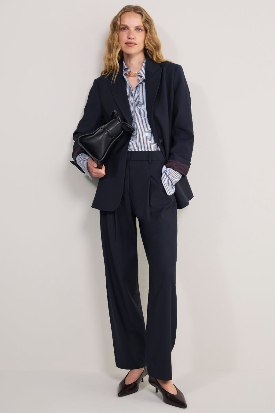 Cath x WYSE Tess Wool Blend Tailored Trouser - Midnight