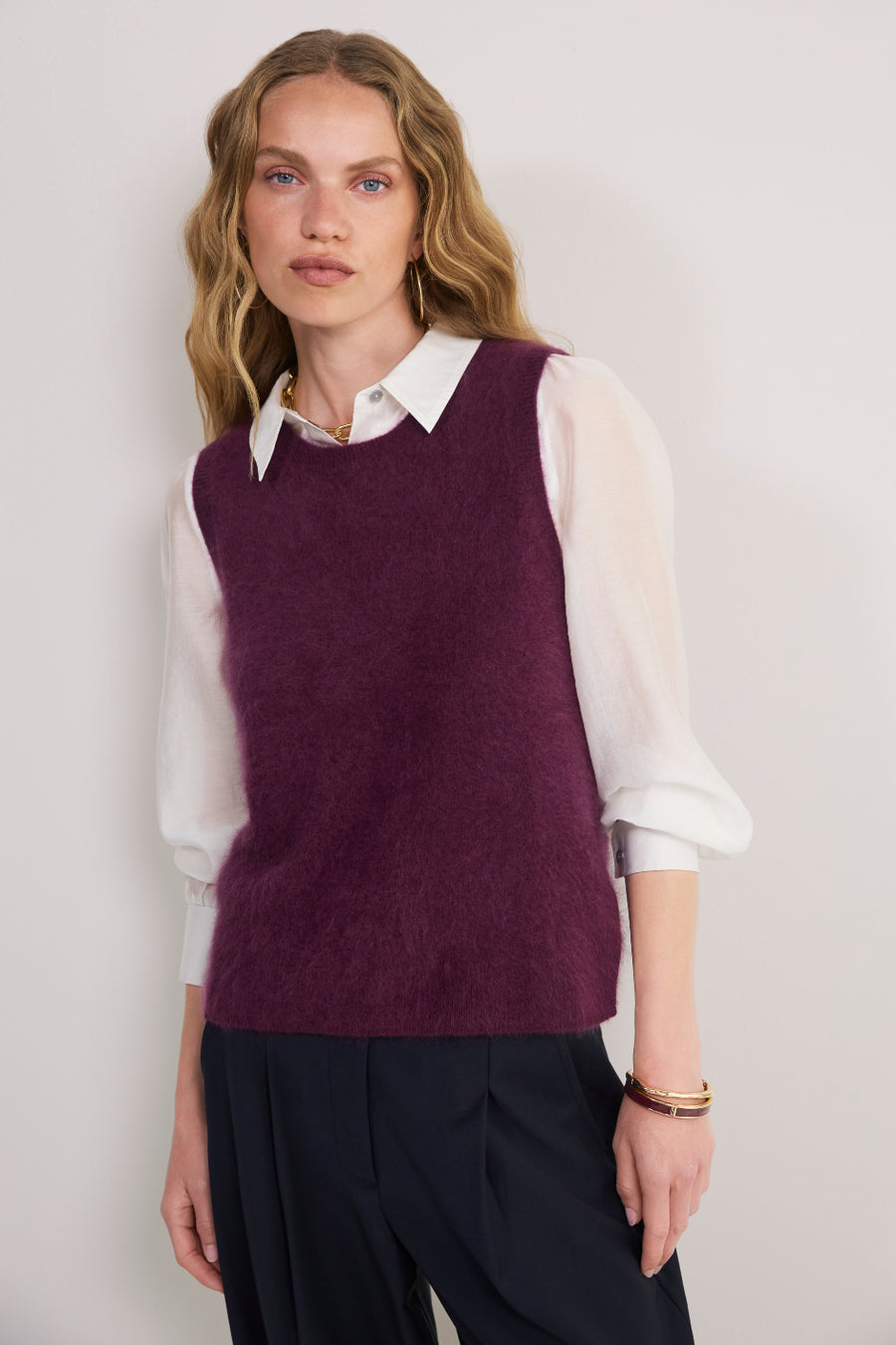 Cath x WYSE Tory Brushed Tank - Aubergine