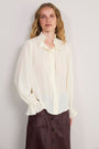 Cath x WYSE Victoria Tie Neck Silk Blouse - Ivory