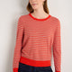 Catrin Jumper - Bitter Orange/Oat Micro Stripe