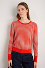 Catrin Jumper - Bitter Orange/Oat Micro Stripe