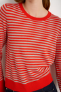Catrin Jumper - Bitter Orange/Oat Micro Stripe