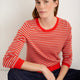 Catrin Jumper - Bitter Orange/Oat Micro Stripe