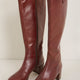 Milly Knee High Leather Boot - Dark Tan