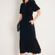 Celeste Silk Velvet Dress - Black