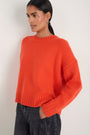 Liana Chunky Crew Neck Jumper - Paprika Orange