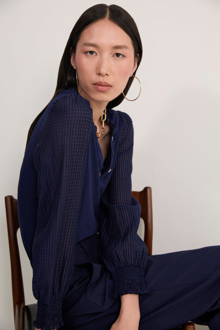 Charlise Long Sleeve Top - Midnight